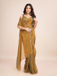 Women's Soft Zimmy Choo Fandy Silk Saree With Lace Boarder