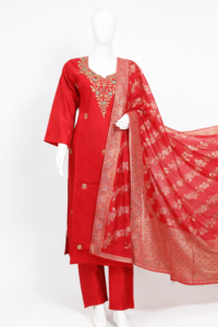 Rangriti Ruby Heritage Embroidered Kurta Set with Dupatta