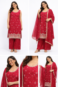 Crimson Noor Embroidered Kurta Set with Dupatta