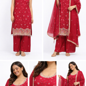 Crimson Noor Embroidered Kurta Set with Dupatta